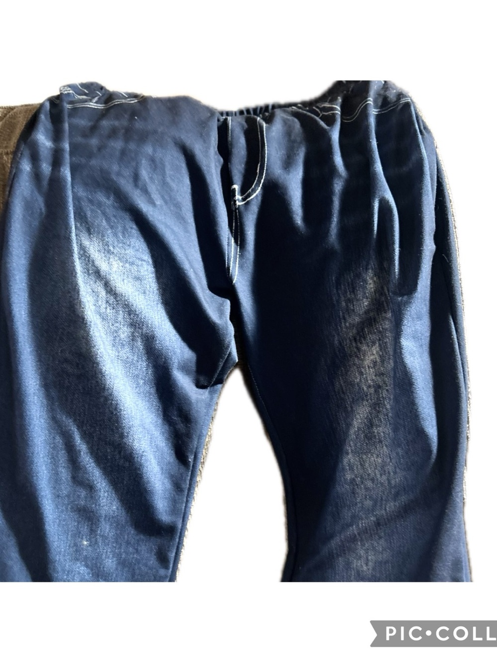 Men's Navy Elastic-Waist Casual Pants